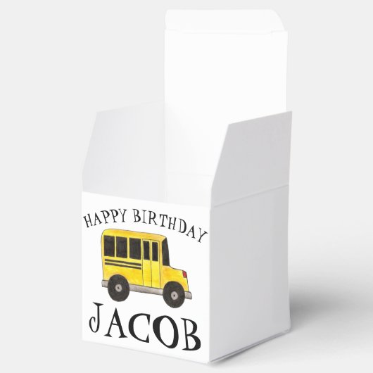 Gelukkige Verjaardag Gele School Bus Leraar Onderw Bedankdoosjes (Geopend)