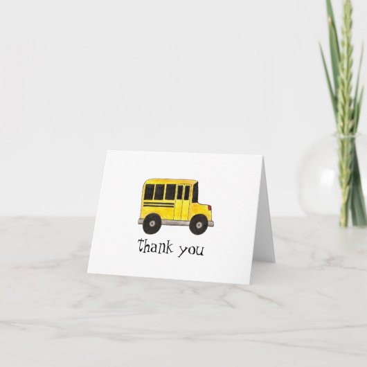 Gelukkige Verjaardag Gele School Bus Leraar Onderw Bedankkaart (Voorkant)