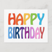 Gelukkige Verjaardag - Gelukkige Kleurrijke Groet Briefkaart (Voorkant)