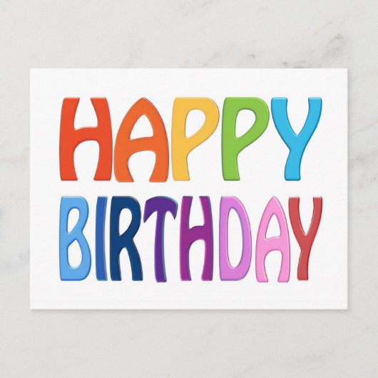 Gelukkige Verjaardag - Gelukkige Kleurrijke Groet Briefkaart (Voorkant)
