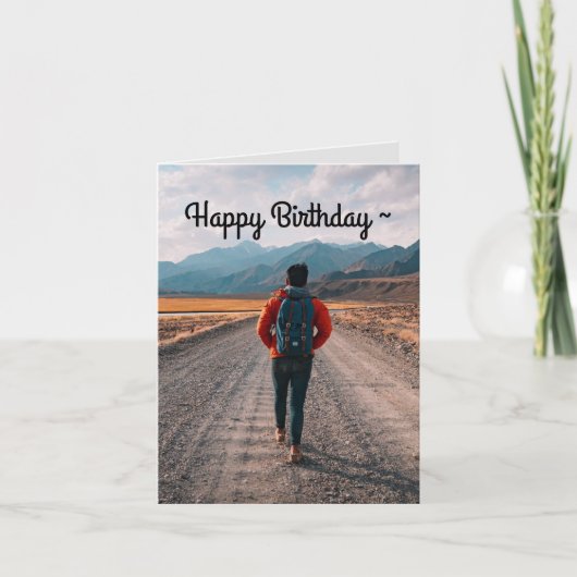 GELUKKIGE VERJAARDAG, GELUKKIGE REIZIGER KAART (Voorkant)