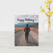 GELUKKIGE VERJAARDAG, GELUKKIGE REIZIGER KAART (Gele Bloem)