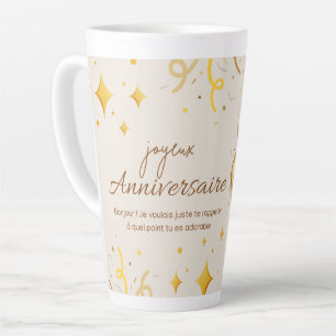 gelukkige verjaardag. gelukkige verjaardag. latte mok