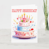 Gelukkige verjaardag - Geniet van de taart Kaart (Voorkant)