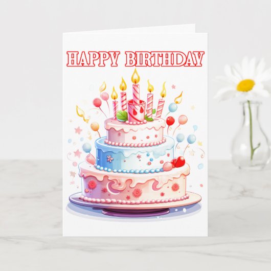 Gelukkige verjaardag - Geniet van de taart Kaart (Kleine Plant)