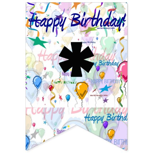 Gelukkige Verjaardag Gepersonaliseerde Bunting Fla Vlaggetjes (Eerste vlag)