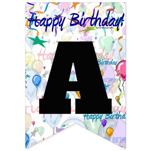 Gelukkige Verjaardag Gepersonaliseerde Bunting Fla Vlaggetjes (Derde vlag)