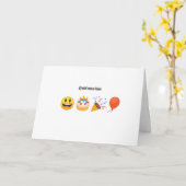 Gelukkige verjaardag | Gepersonaliseerde Emoji Ver Kaart (Gele Bloem)