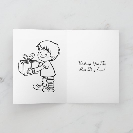 Gelukkige Verjaardag Gepersonaliseerde en Kleurpla Kaart (Binnen)