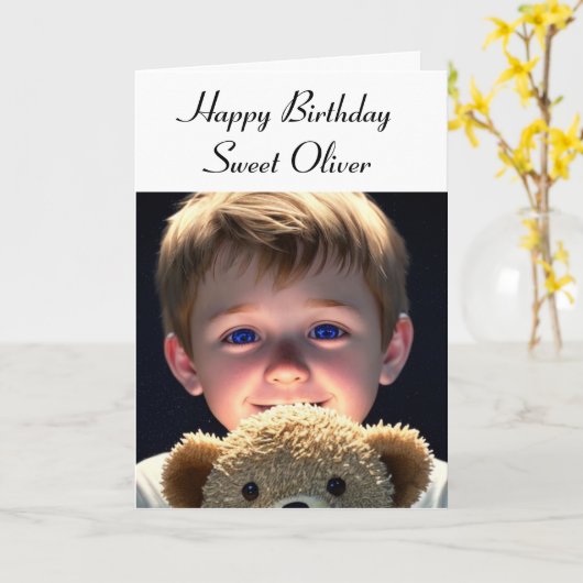 Gelukkige Verjaardag Gepersonaliseerde en Kleurpla Kaart (Gele Bloem)