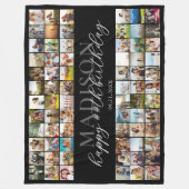 Gelukkige Verjaardag Gepersonaliseerde Foto Collag Fleece Deken (Voorkant)