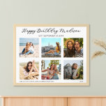 Gelukkige Verjaardag Gepersonaliseerde Foto Collag Poster<br><div class="desc">Creëer uw eigen gepersonaliseerde verjaardagsfoto collage poster print. Eenvoudig te personaliseren door zes van uw favoriete afbeeldingen en aangepaste tekst toe te voegen,  inclusief verjaardagsdatum,  bericht of offerte.</div>