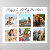 Gelukkige Verjaardag Gepersonaliseerde Foto Collag Poster (Voorkant)