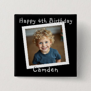 Gelukkige Verjaardag Gepersonaliseerde Foto Vierkante Button 5,1 Cm
