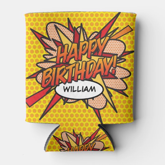 GELUKKIGE VERJAARDAG Gepersonaliseerde Plezier Mod Blikjeskoeler (Voorkant)