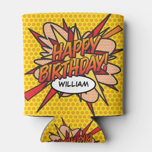 GELUKKIGE VERJAARDAG Gepersonaliseerde Plezier Mod Blikjeskoeler (Achterkant)