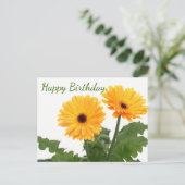 Gelukkige Verjaardag Gerbera Daisy Sinaasappel Gro Briefkaart (Staand voorkant)