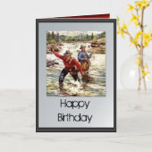 Gelukkige verjaardag - Gevist in de rivier Kaart (Gele Bloem)