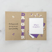 Gelukkige Verjaardag geweldig Dochter paarse rusti Kaart (Binnen)