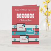 Gelukkige Verjaardag geweldig Stepbrother rood Kaart (Gele Bloem)