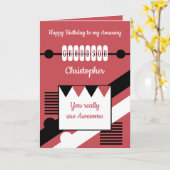 Gelukkige Verjaardag geweldige kleinzoon rood Kaart (Gele Bloem)