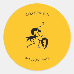 Gelukkige Verjaardag Geweldige silhouet danser Ronde Sticker