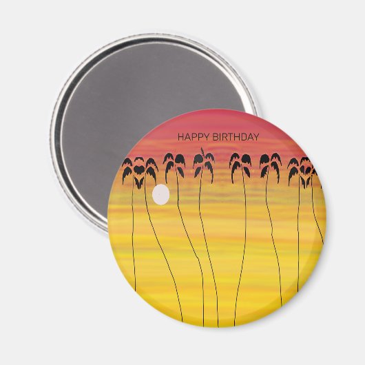 Gelukkige verjaardag, Geweldige tropische zonsonde Magneet (Voorkant / Achterkant)