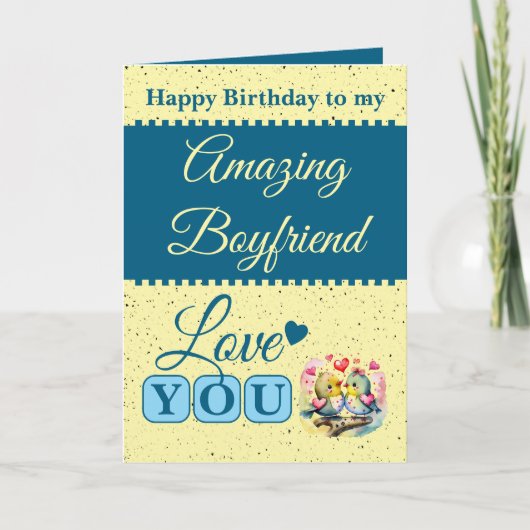 Gelukkige verjaardag geweldige vriend vogels blauw kaart (Voorkant)