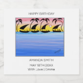 Gelukkige verjaardag, Geweldige zonsondergang zeil Sparkling Wijnetiket (Enkel label)