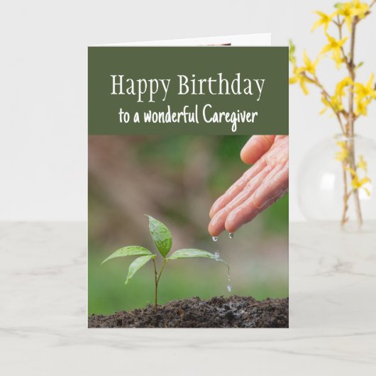 Gelukkige verjaardag geweldige zorgverlener kaart (Gele Bloem)