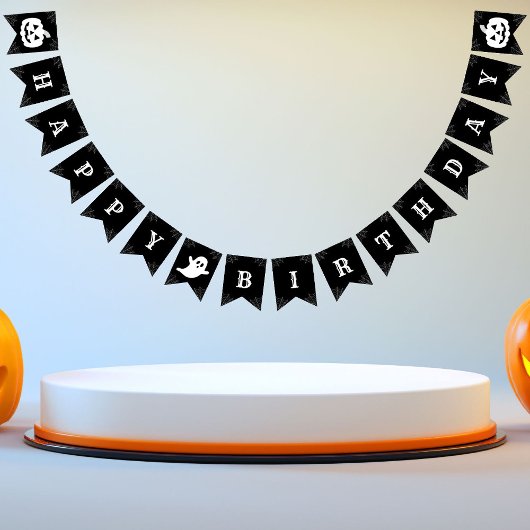 Gelukkige Verjaardag Ghost-Pumpkin Halloween Vlaggetjes