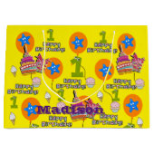 Gelukkige Verjaardag Gift Bag #1 Eerste Verjaardag Groot Cadeauzakje (Voorkant)