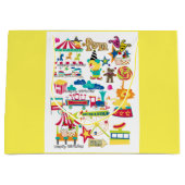 Gelukkige Verjaardag Gift Bag Carnaval Circus Groot Cadeauzakje (Voorkant)