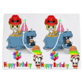 Gelukkige Verjaardag Gift Bag Hippopotamus Groot Cadeauzakje (Voorkant)