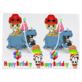 Gelukkige Verjaardag Gift Bag Hippopotamus Groot Cadeauzakje (Achterkant)