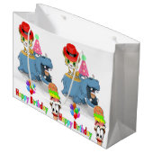 Gelukkige Verjaardag Gift Bag Hippopotamus Groot Cadeauzakje (Voorkant Gekanteld)