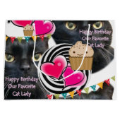 Gelukkige Verjaardag Gift Bag Kat Lady Groot Cadeauzakje (Voorkant)