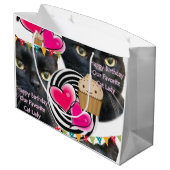 Gelukkige Verjaardag Gift Bag Kat Lady Groot Cadeauzakje (Achterkant Gekanteld)