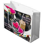 Gelukkige Verjaardag Gift Bag Kat Lady Groot Cadeauzakje (Voorkant Gekanteld)