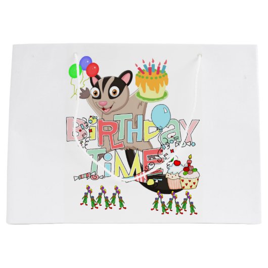 Gelukkige Verjaardag Gift Bag Possum Cake Groot Cadeauzakje (Voorkant)