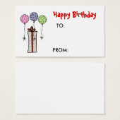 Gelukkige Verjaardag, Gift label Visitekaartje (Voorkant /achterkant)