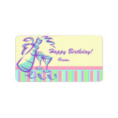 Gelukkige Verjaardag Gift Labels Champagne Toast (Voorkant)