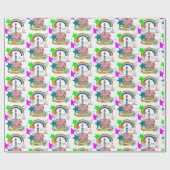 Gelukkige Verjaardag Gift Wrapping Papier Regenboo (Vlak)