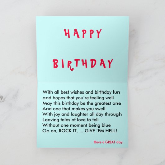 Gelukkige Verjaardag - Gladys/Steenkool Kaart (Binnen)