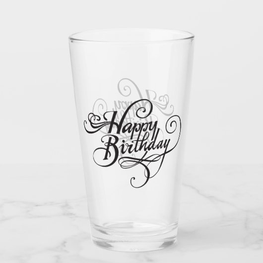 Gelukkige verjaardag glas (Voorkant)