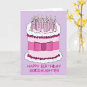 Gelukkige Verjaardag Godfather Taart en Kaarsen Kaart (Gele Bloem)