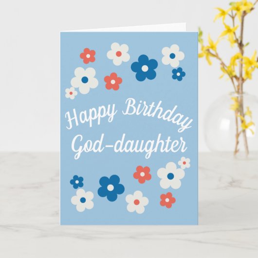 Gelukkige Verjaardag Godsdochter -  Bloemen Kaart (Gele Bloem)