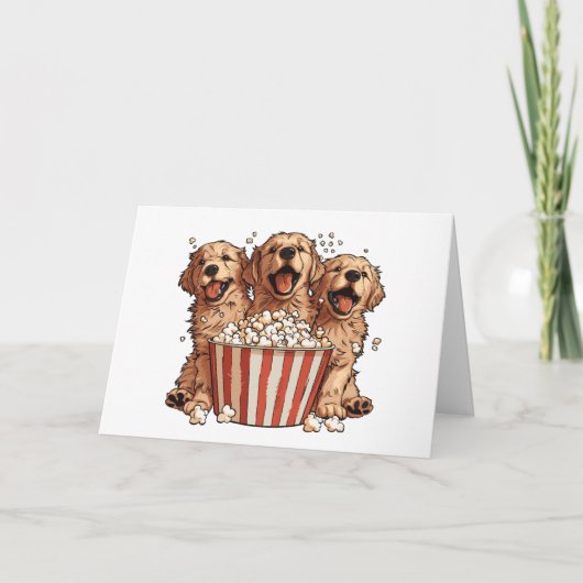 Gelukkige Verjaardag Golden Retriever Honden Film  Kaart (Voorkant)