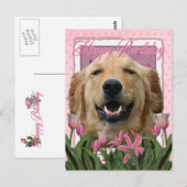 Gelukkige Verjaardag - Golden Retriever - Mickey Briefkaart (Voorkant / Achterkant)