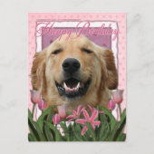 Gelukkige Verjaardag - Golden Retriever - Mickey Briefkaart (Voorkant)
